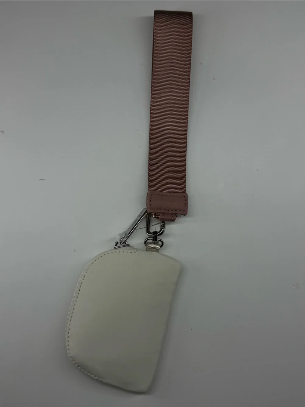 lululemon athletica White Key & Card Holder with Brown Strap
